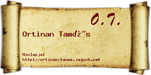 Ortinan Tamás névjegykártya
